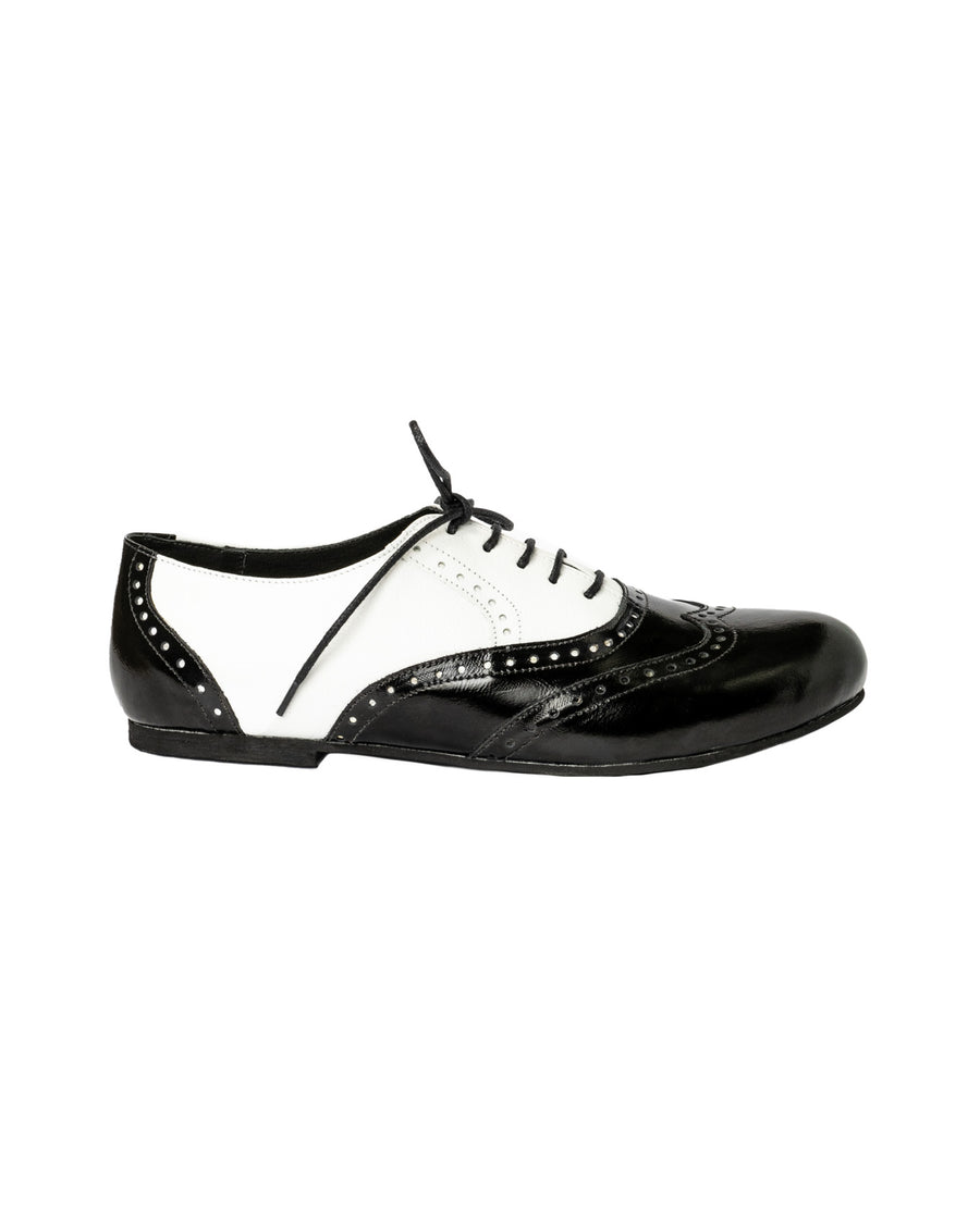 Oxford plano Blanco Negro - Horma Grande